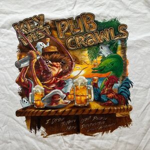 Key West Pub Crawls white graphic t-shirt